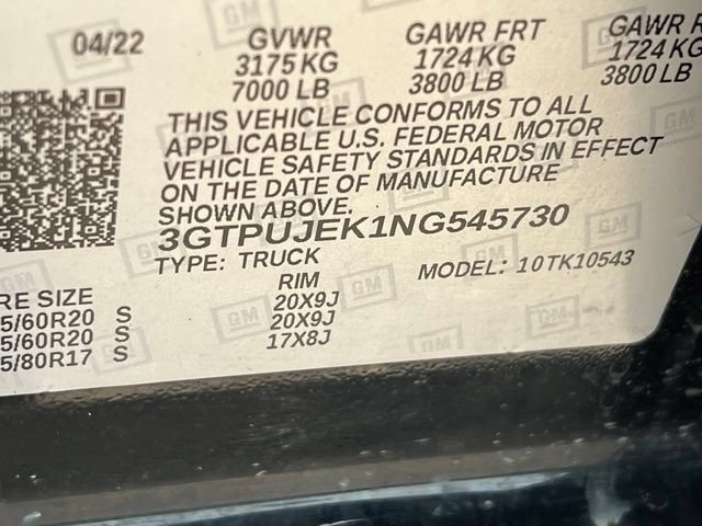 Used 2022 ONYX BLACK GMC Elevation image 14