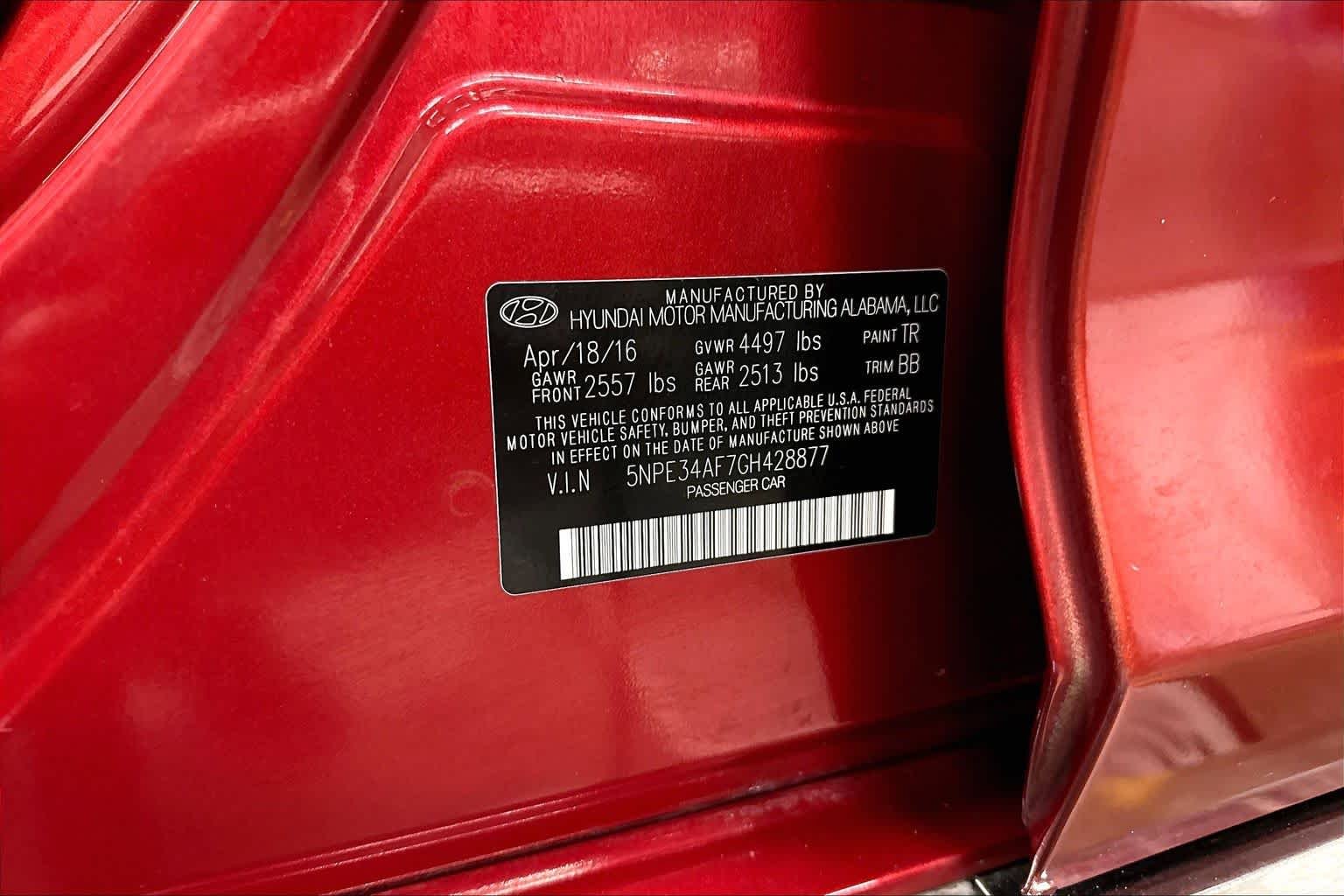 Used 2016 Venetian Red Hyundai 2.4L Limited image 34