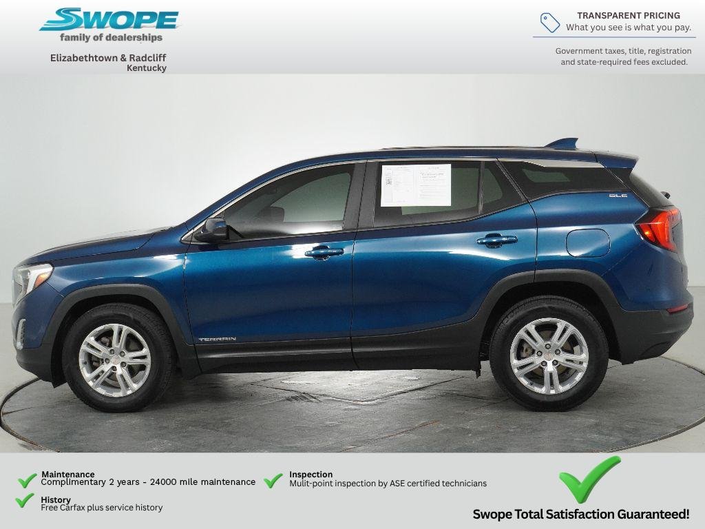 Used 2021 Blue Emerald Metallic GMC SLE image 6