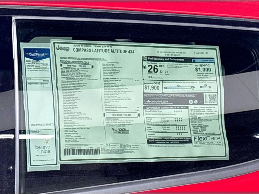 New 2026 Red Hot Pearl-Coat Exterior Paint Jeep Latitude image 23
