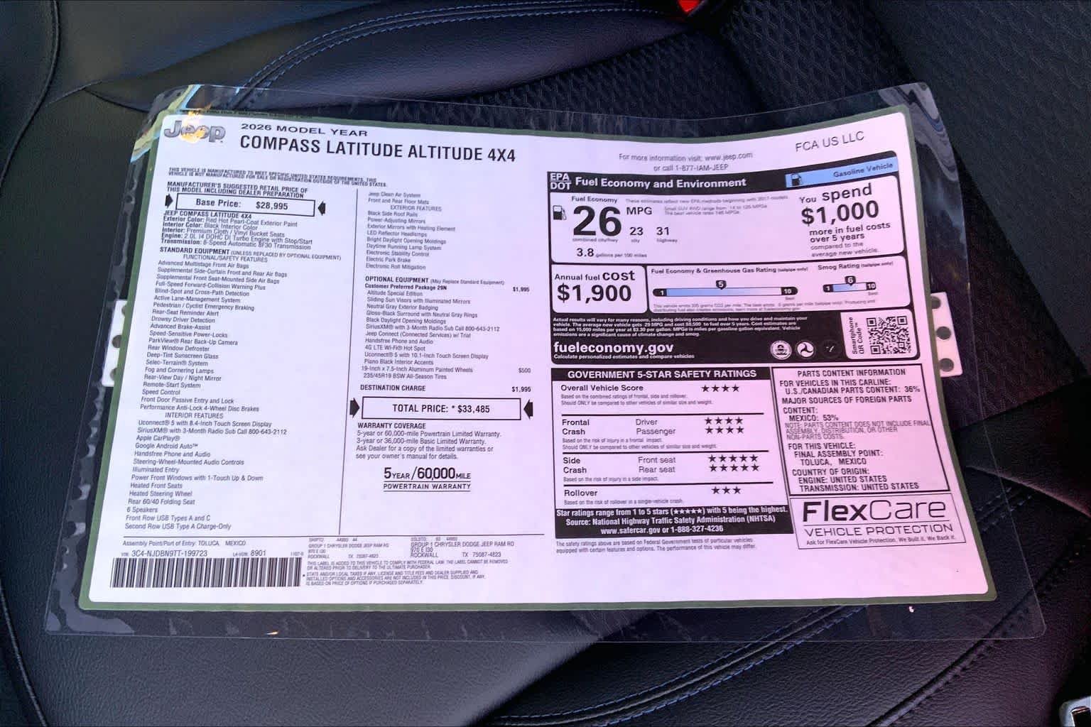 New 2026 Red Hot Pearl-Coat Exterior Paint Jeep Latitude image 19