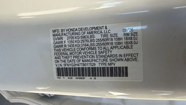 New 2026 Platinum White Pearl Honda 2WD EX-L image 32