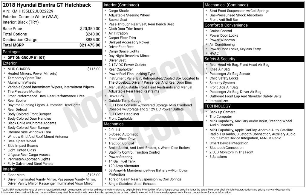 Used 2018 White Hyundai Base image 3