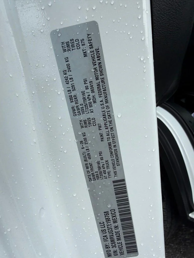 New 2026 Bright White Clear-Coat Exterior Paint RAM High Roof image 26