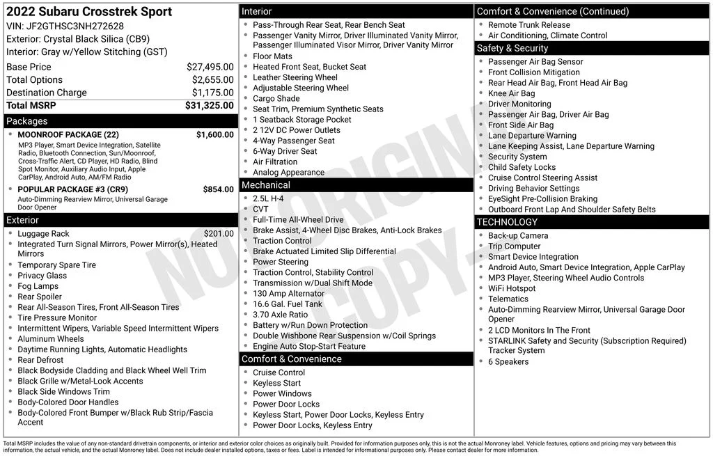 Used 2022 Black Subaru Sport image 7