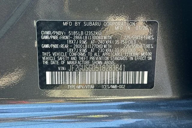 New 2026 MAGNETITE GRAY PEARL Subaru Sport Hybrid image 25