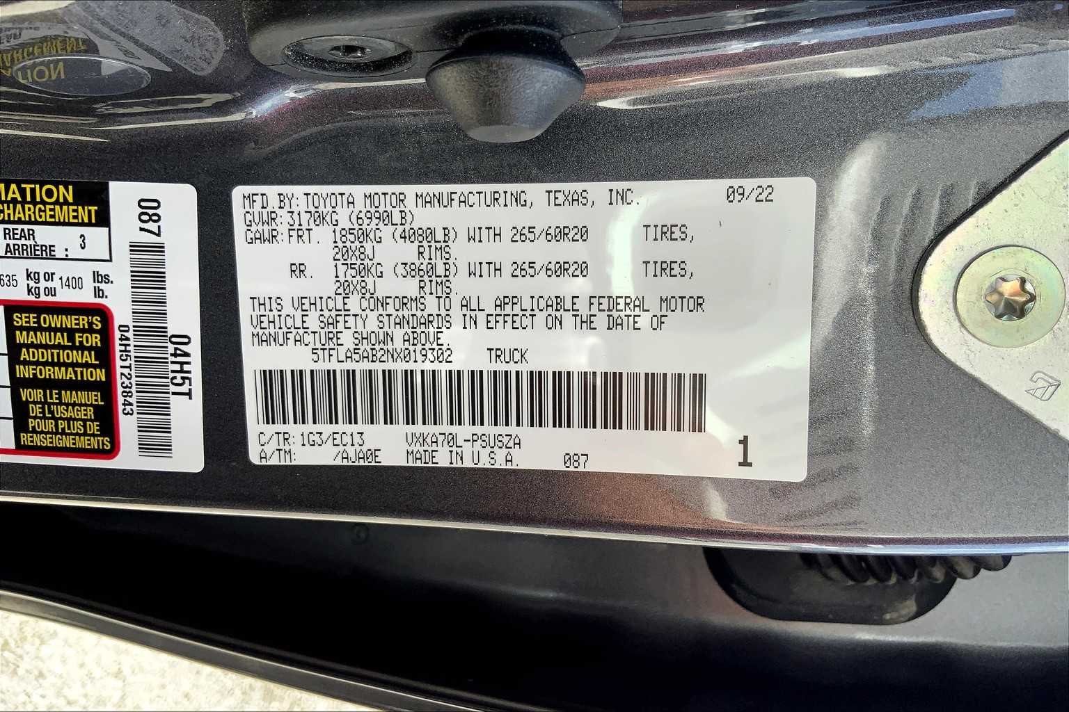 Used 2022 Magnetic Gray Metallic Toyota SR5 image 36