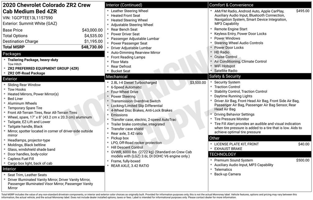 Used 2020 White Chevrolet ZR2 image 36