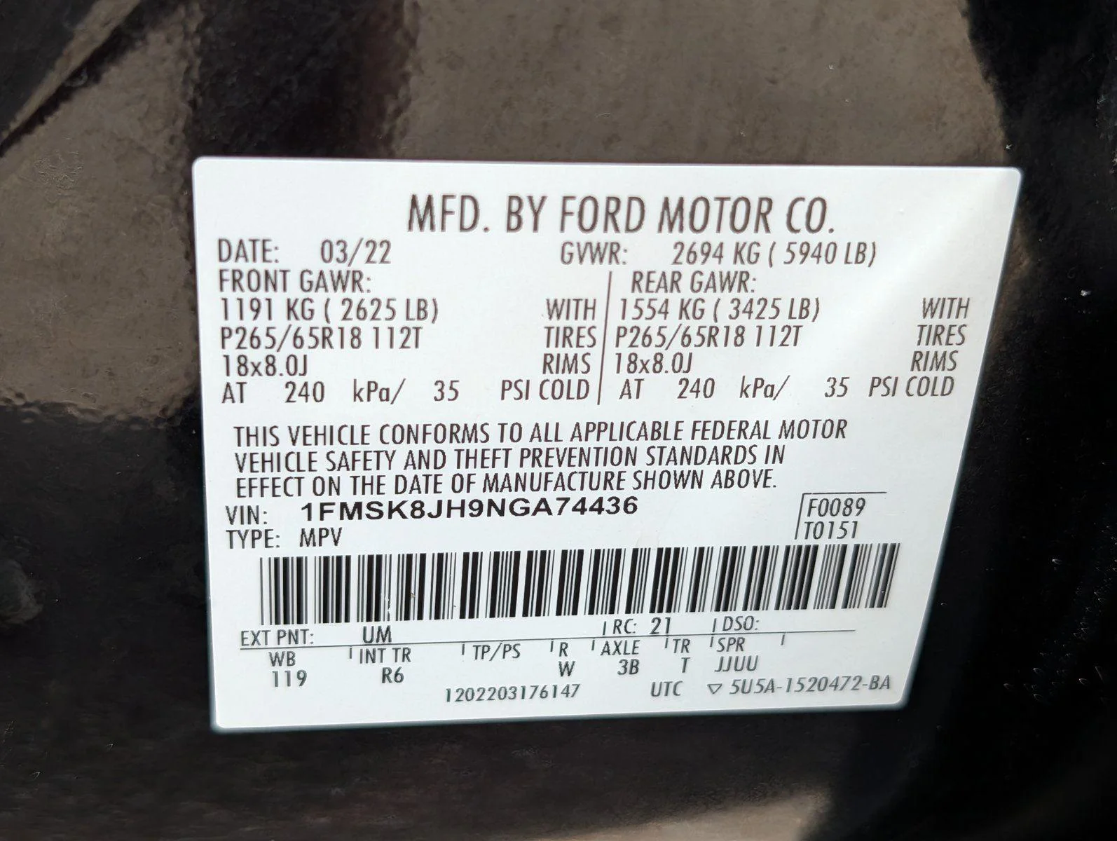 Used 2022 Agate Black Ford Timberline image 45