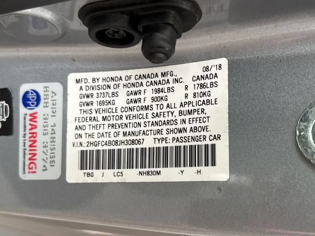 Used 2018 Lunar Silver Metallic Honda LX-P image 17