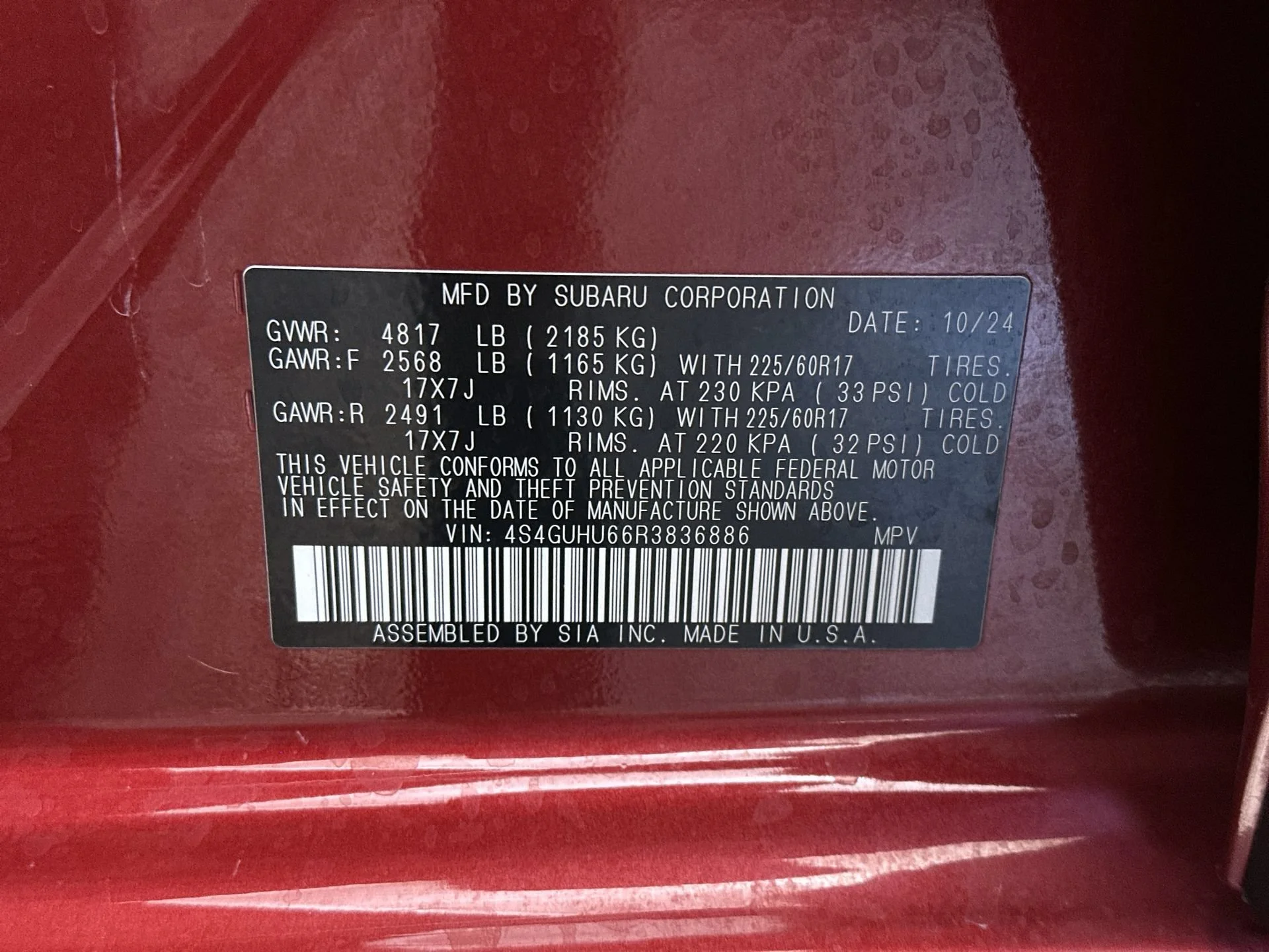 Used 2024 Lithium Red Pearl Subaru Wilderness image 13