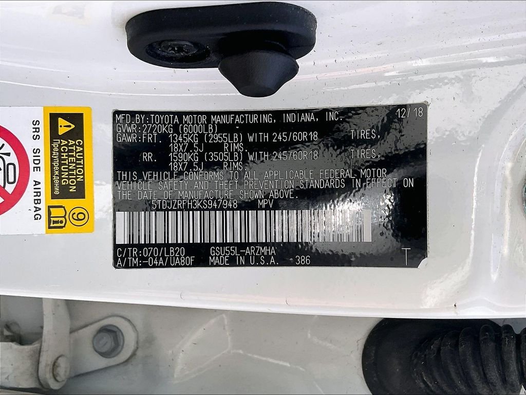 Used 2019 Blizzard Pearl Toyota XLE image 34