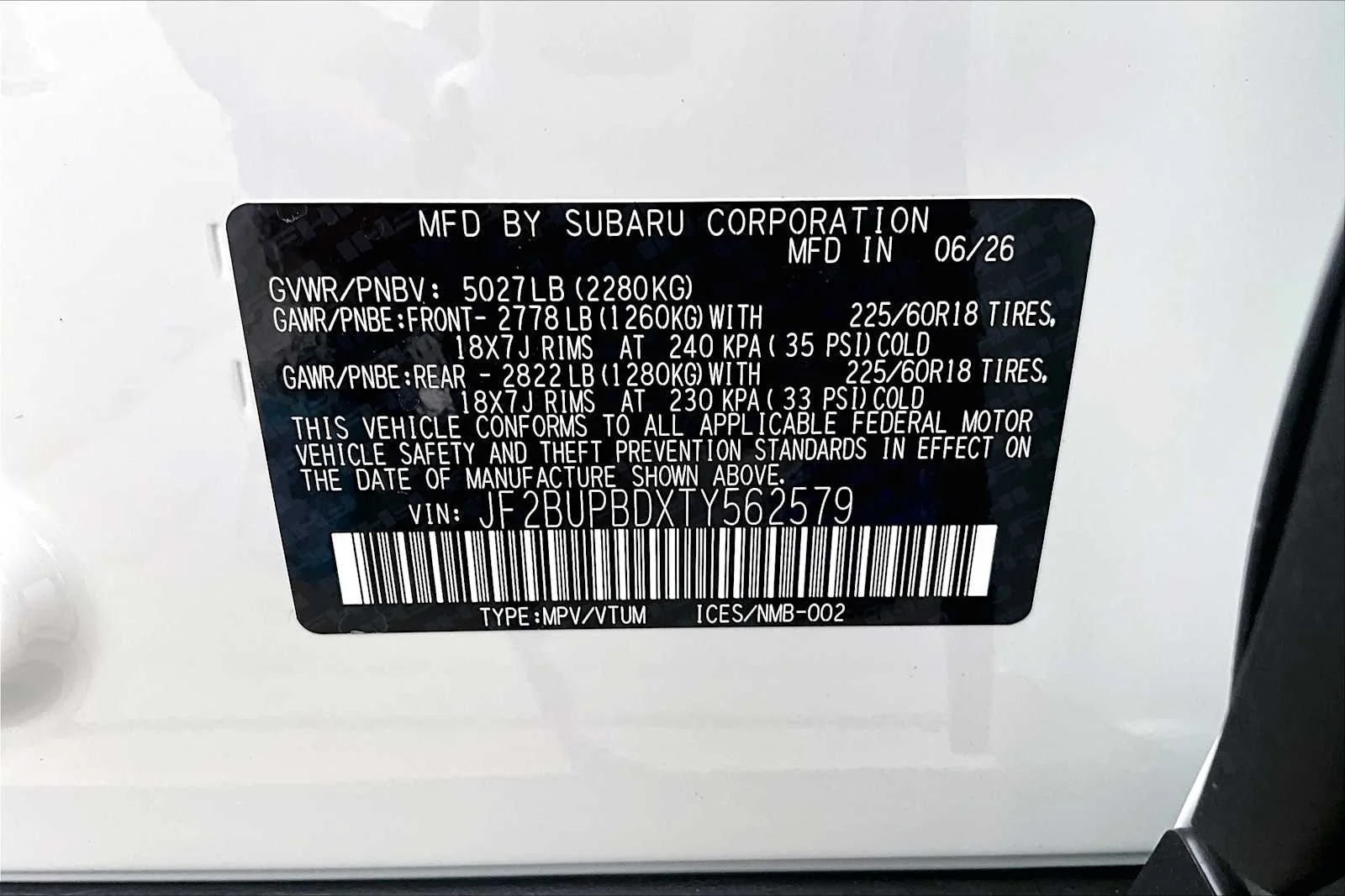 New 2026 Crystal White Pearl Subaru Premium image 19