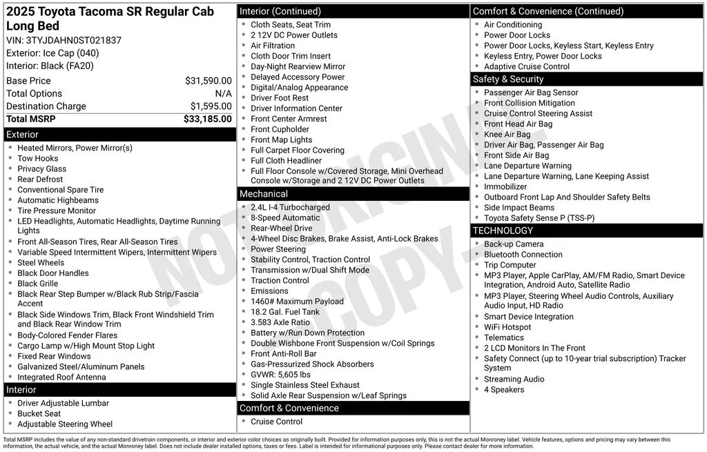 Used 2025 White Toyota SR image 16