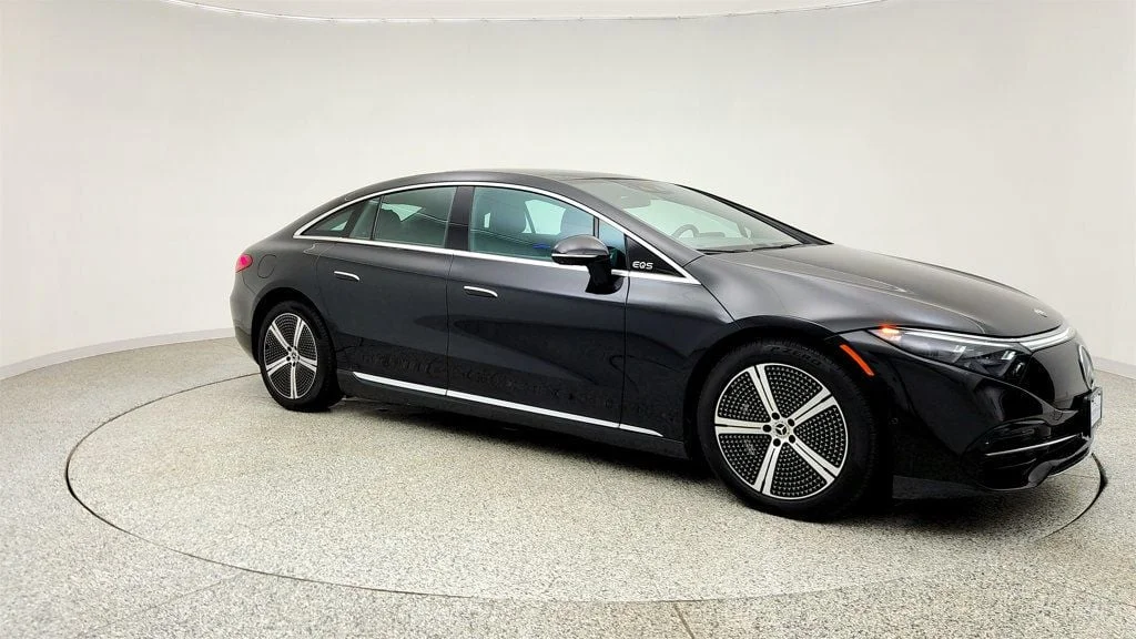 Used 2023 Black Mercedes-Benz EQS 450 4MATIC® Sedan w/ Massage Seats & Active Ambient Lighting image 3