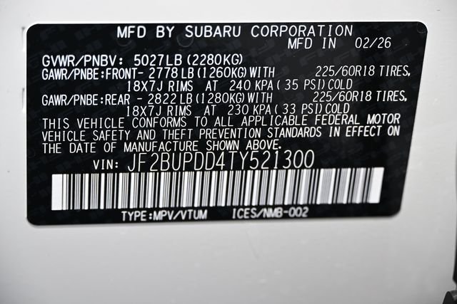 New 2026 White Subaru Limited image 21