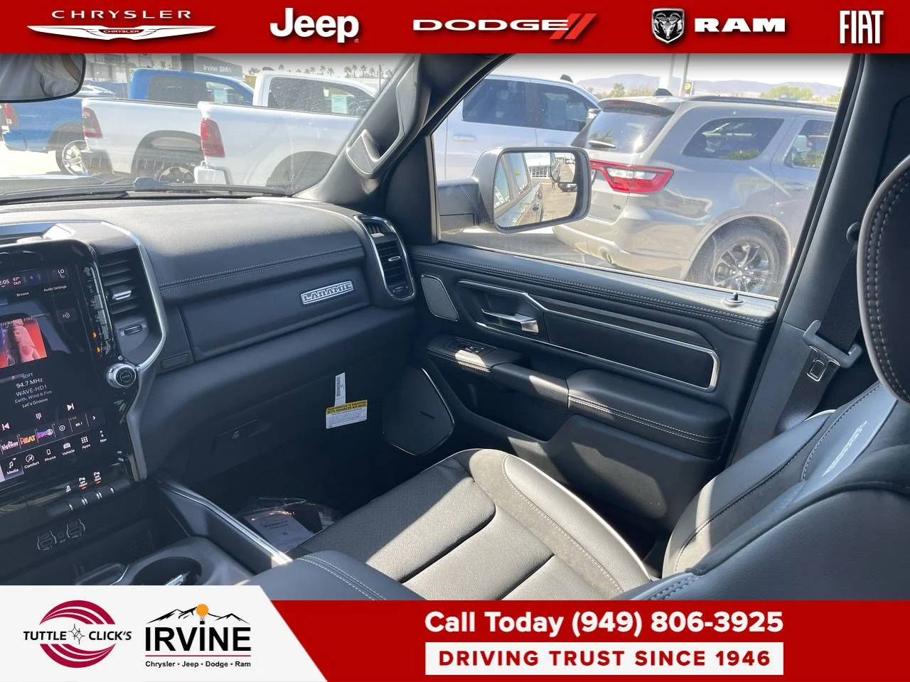 New 2027 Diamond Black Crystal Pearl-Coat Exterior Paint RAM Laramie image 3