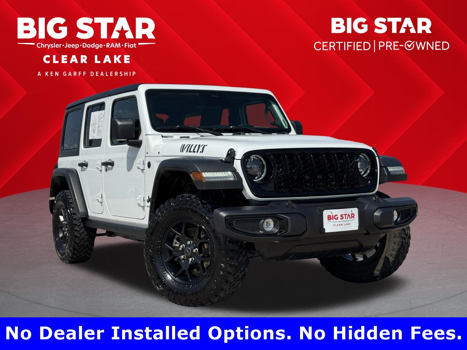 Used 2025 Bright White Clearcoat Jeep Willys image 1