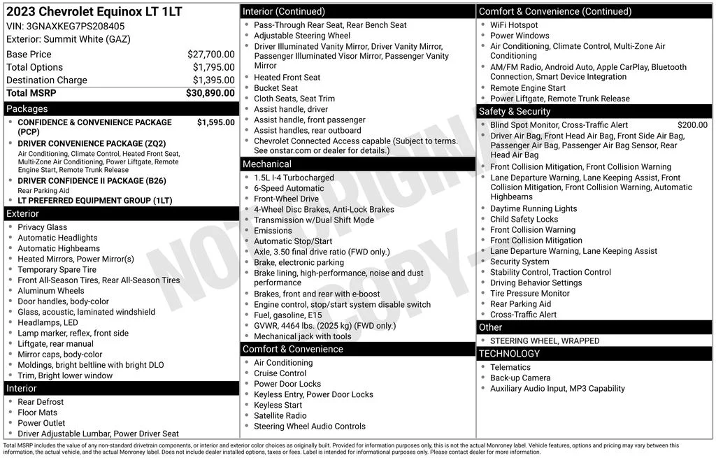 Used 2023 White Chevrolet LT image 10