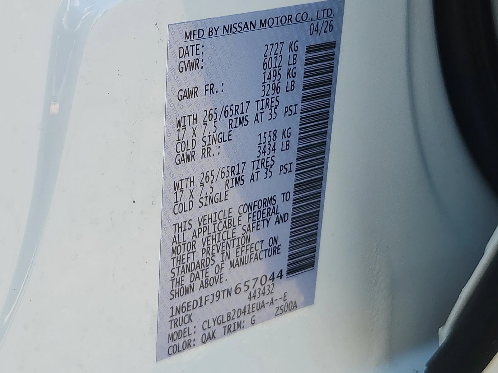 New 2026 White Nissan SV image 21