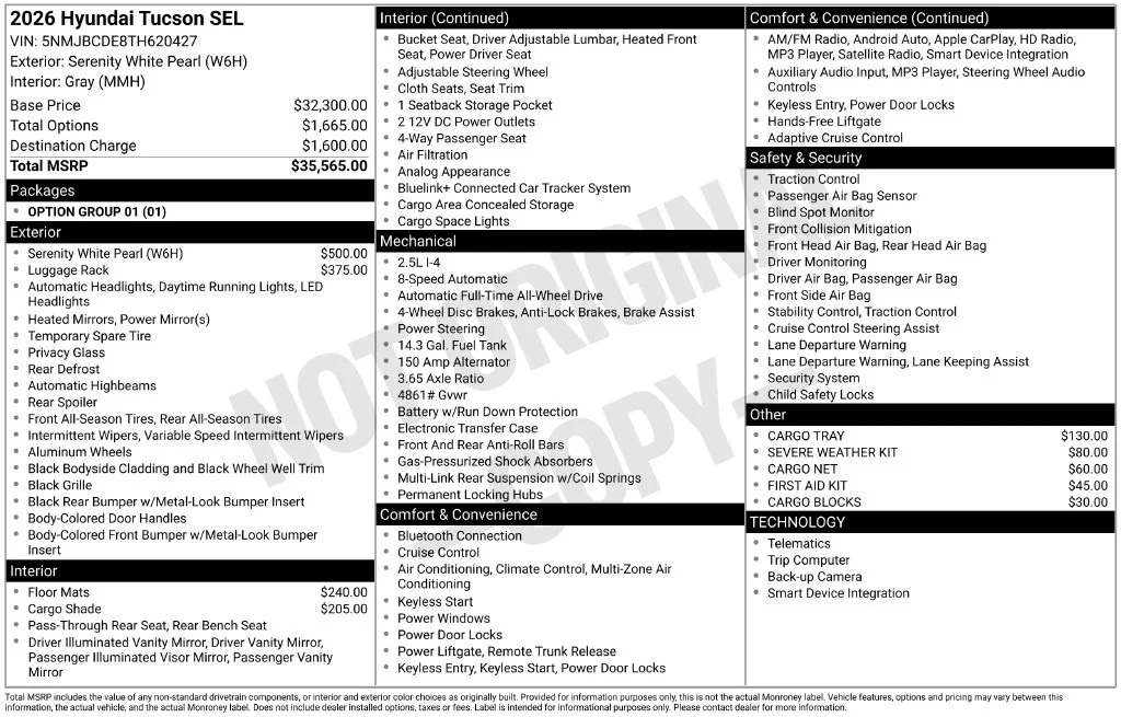 Used 2026 White Hyundai SEL image 9
