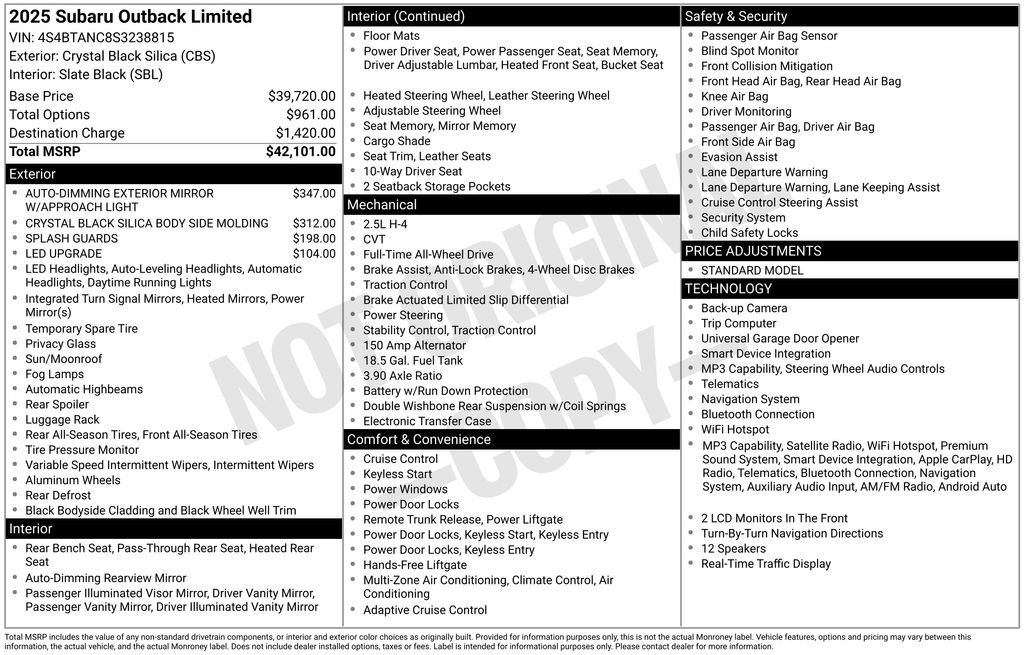 Certified Used 2025 Black Subaru Limited image 26