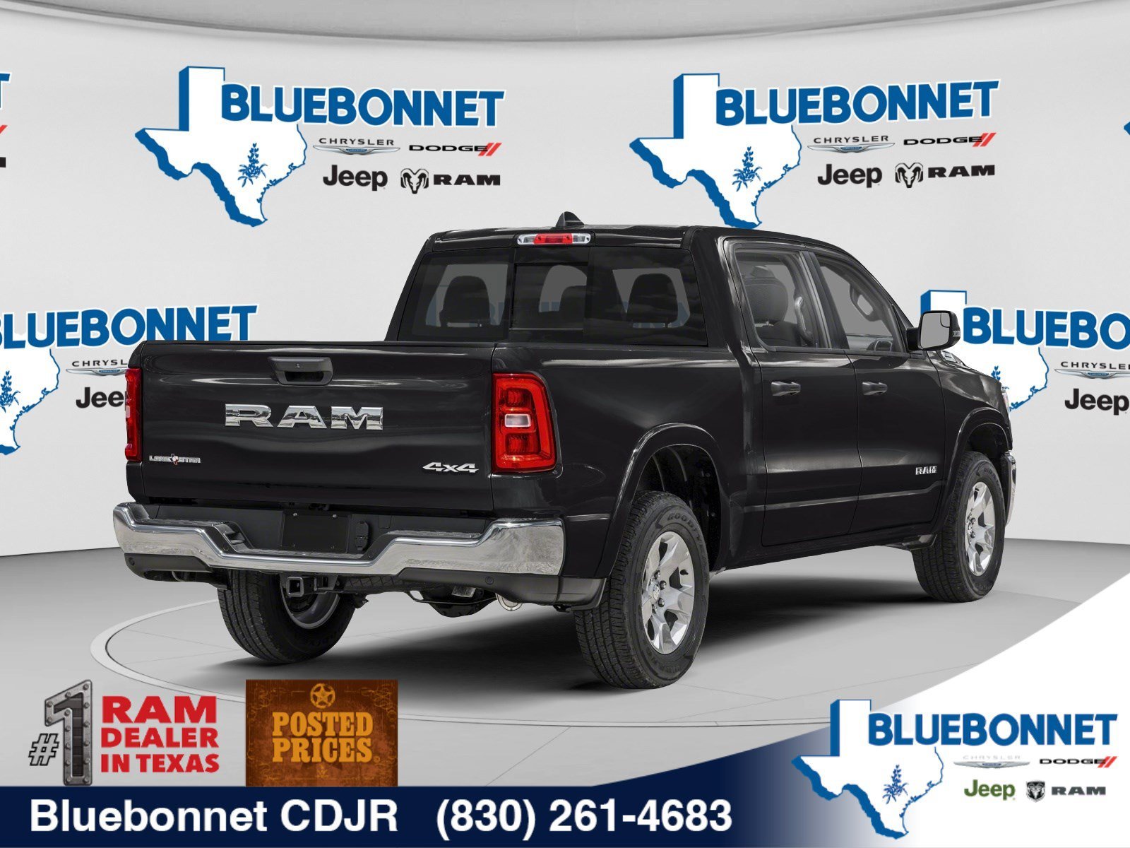 New 2026 Diamond Black Crystal Pearl-Coat Exterior Paint RAM Big Horn image 2