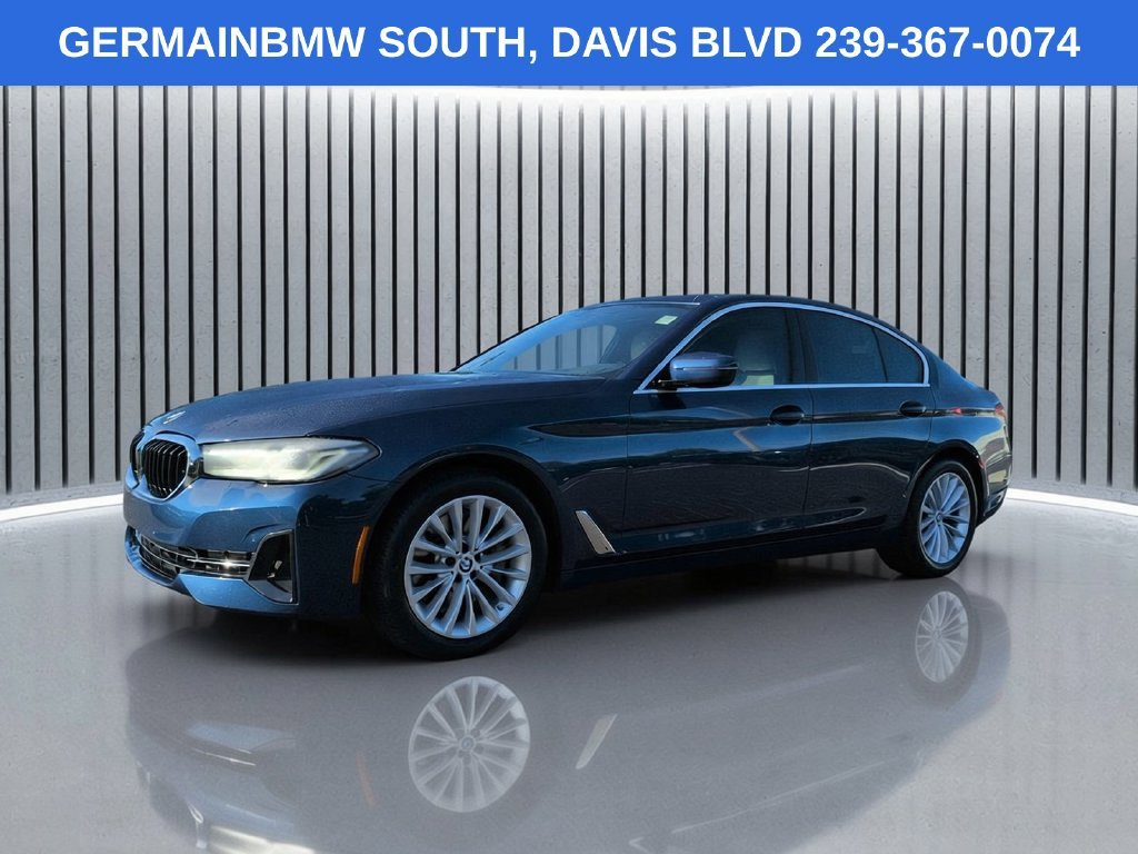 Certified Used 2023 Blue Metallic BMW 530i image 1