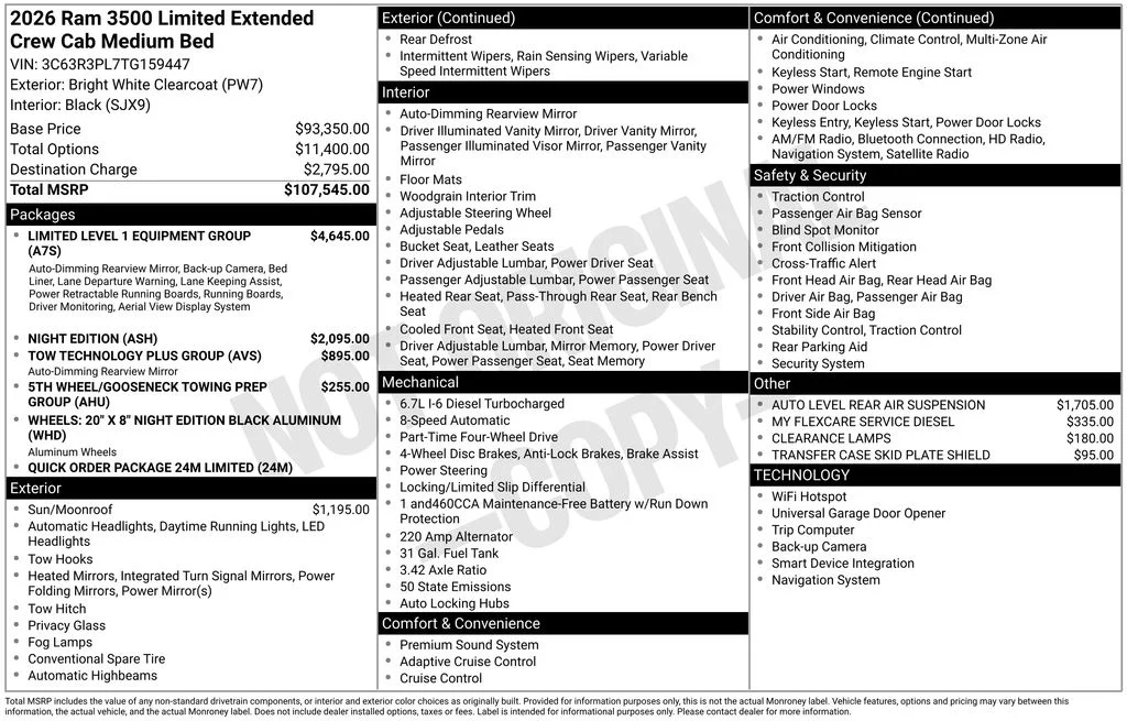 New 2026 Bright White Clear-Coat Exterior Paint RAM Limited image 5