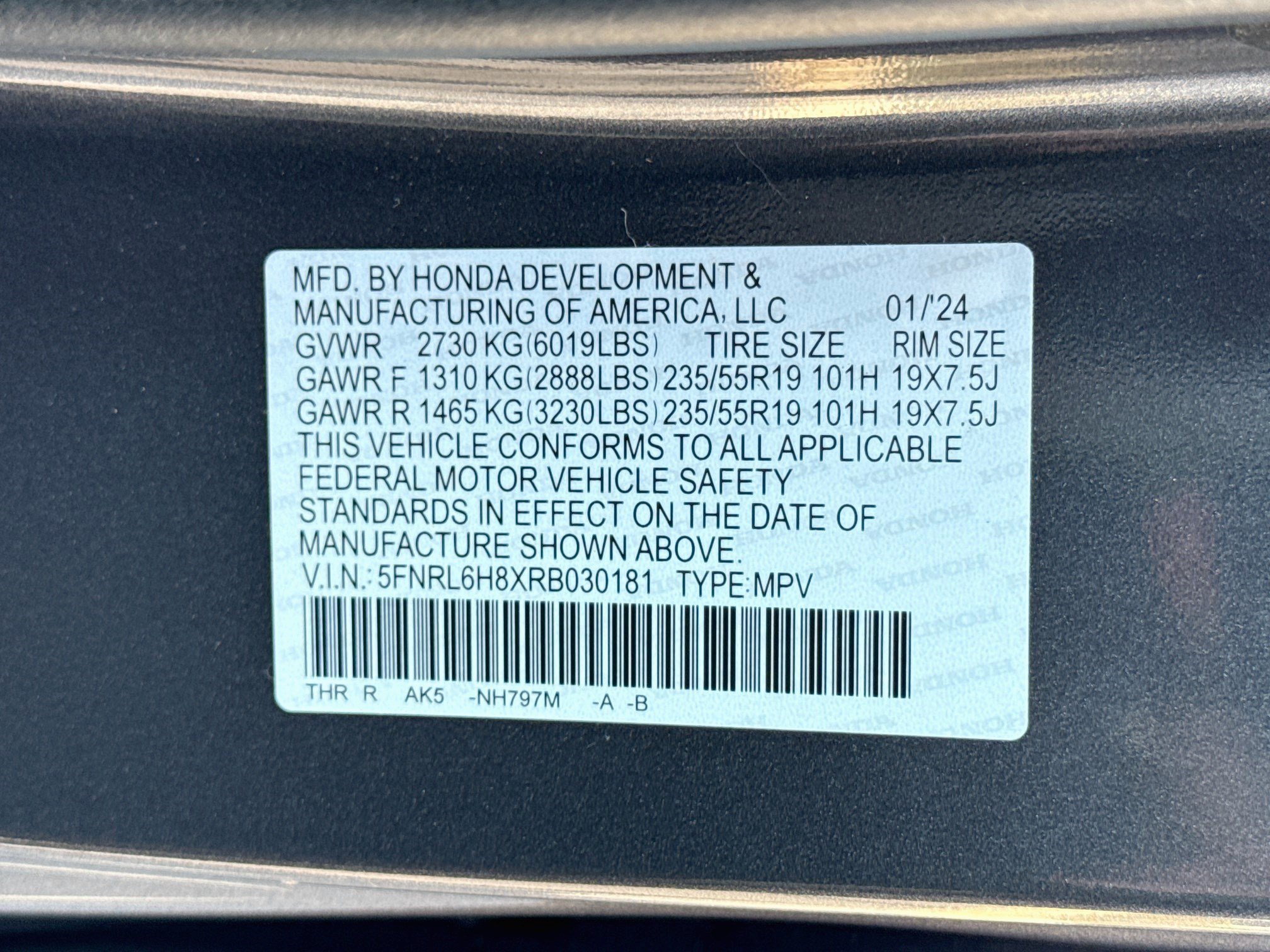 Used 2024 Modern Steel Metallic Honda Touring image 35