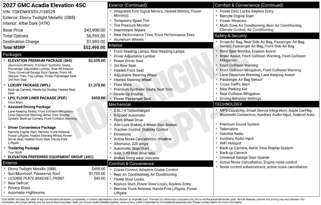 New 2027 Ebony Twilight Metallic GMC Elevation image 28