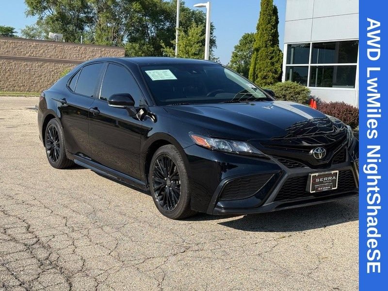Used 2022 Midnight Black Metallic Toyota SE Nightshade image 2