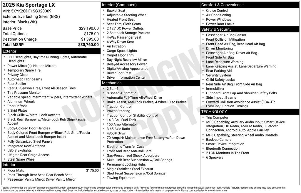 Used 2025 Kia Sportage LX with VIN 5XYK2CDF1SG320069 for sale in Elk River, Minnesota