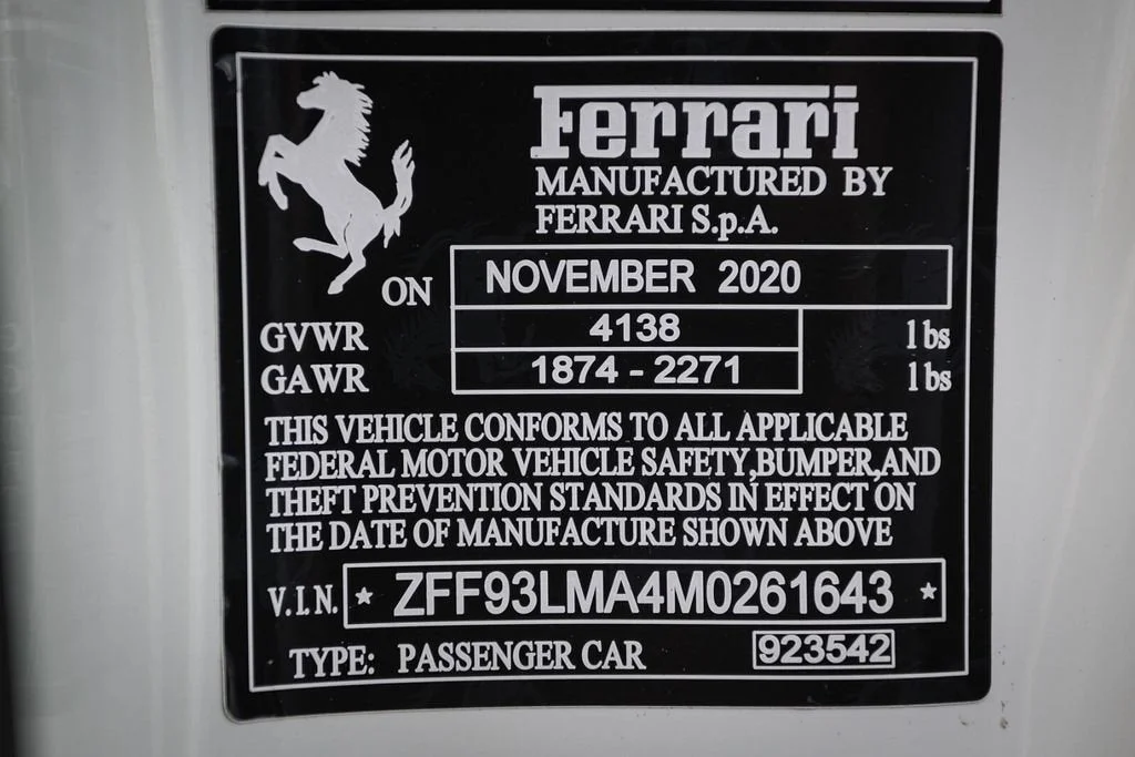 Used 2021 Bianco Avus Ferrari Base image 23