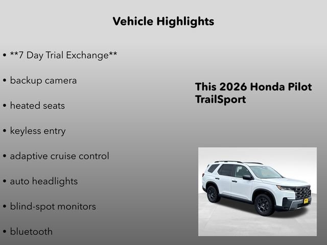 New 2026 Platinum White Pearl Honda TrailSport image 5