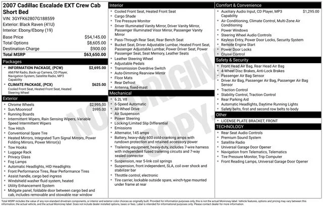 Used 2007 Black Raven Cadillac Base image 3