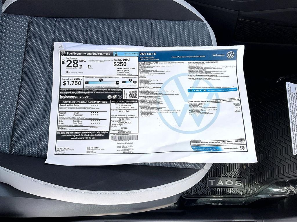 New 2026 Pure White Volkswagen 1.5T S image 17