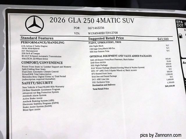 New 2026 Night Black Mercedes-Benz GLA 250 image 50