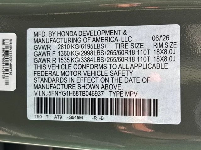 Certified Used 2026 Ash Green Metallic Honda TrailSport image 19