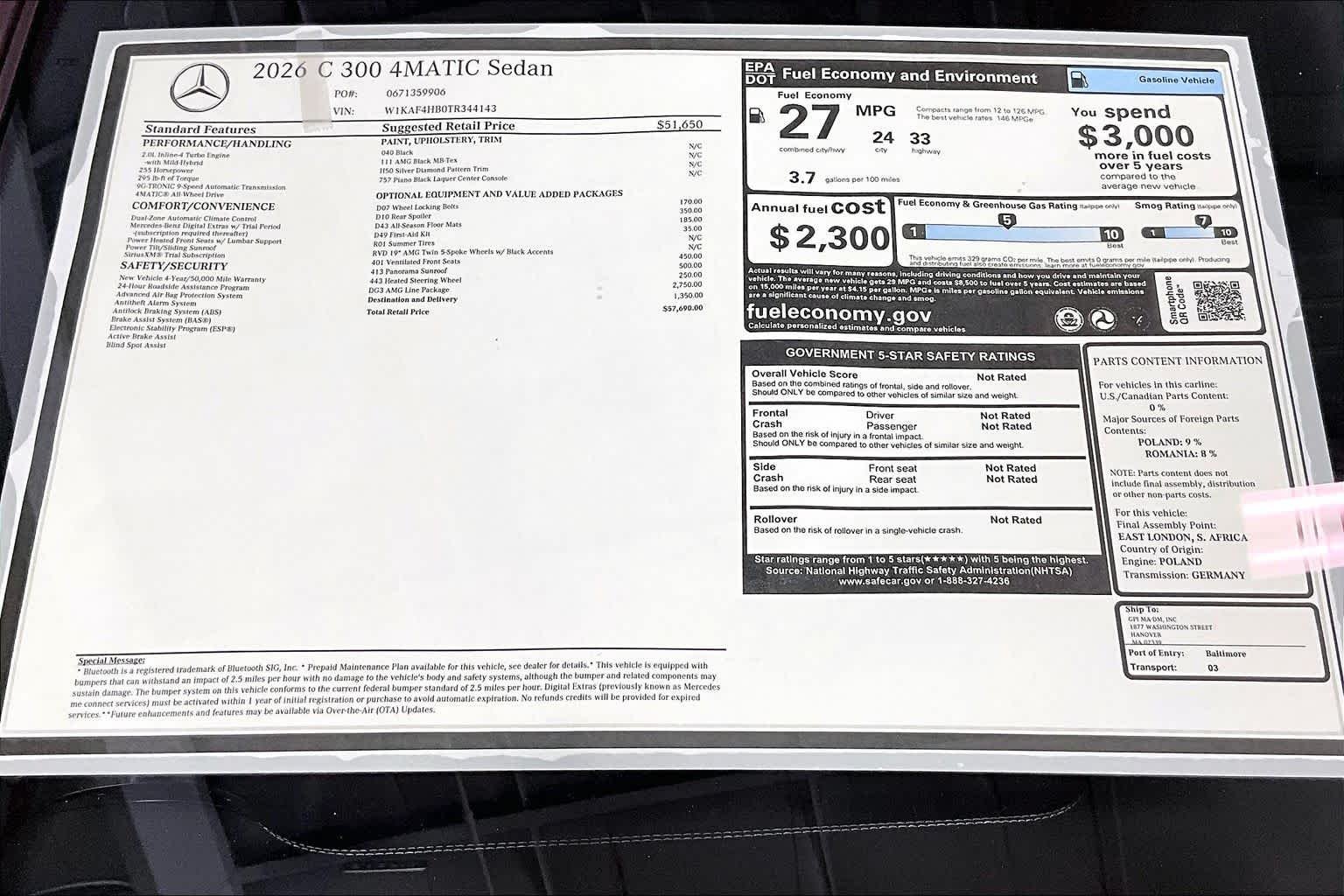 New 2026 040/Black Mercedes-Benz C 300 image 19
