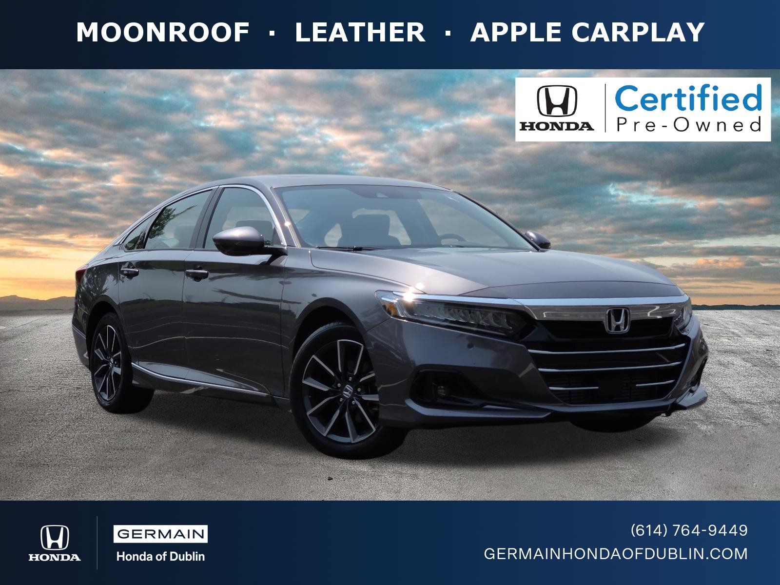 Certified Used 2021 Modern Steel Metallic Honda EX-L image 1