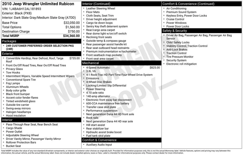 Used 2010 Black Jeep Unlimited Rubicon image 2