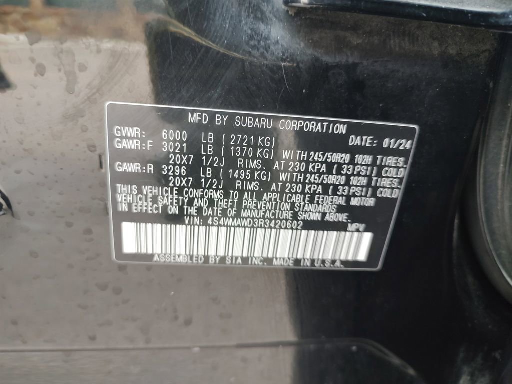 Used 2024 Crystal Black Silica Subaru Touring image 34