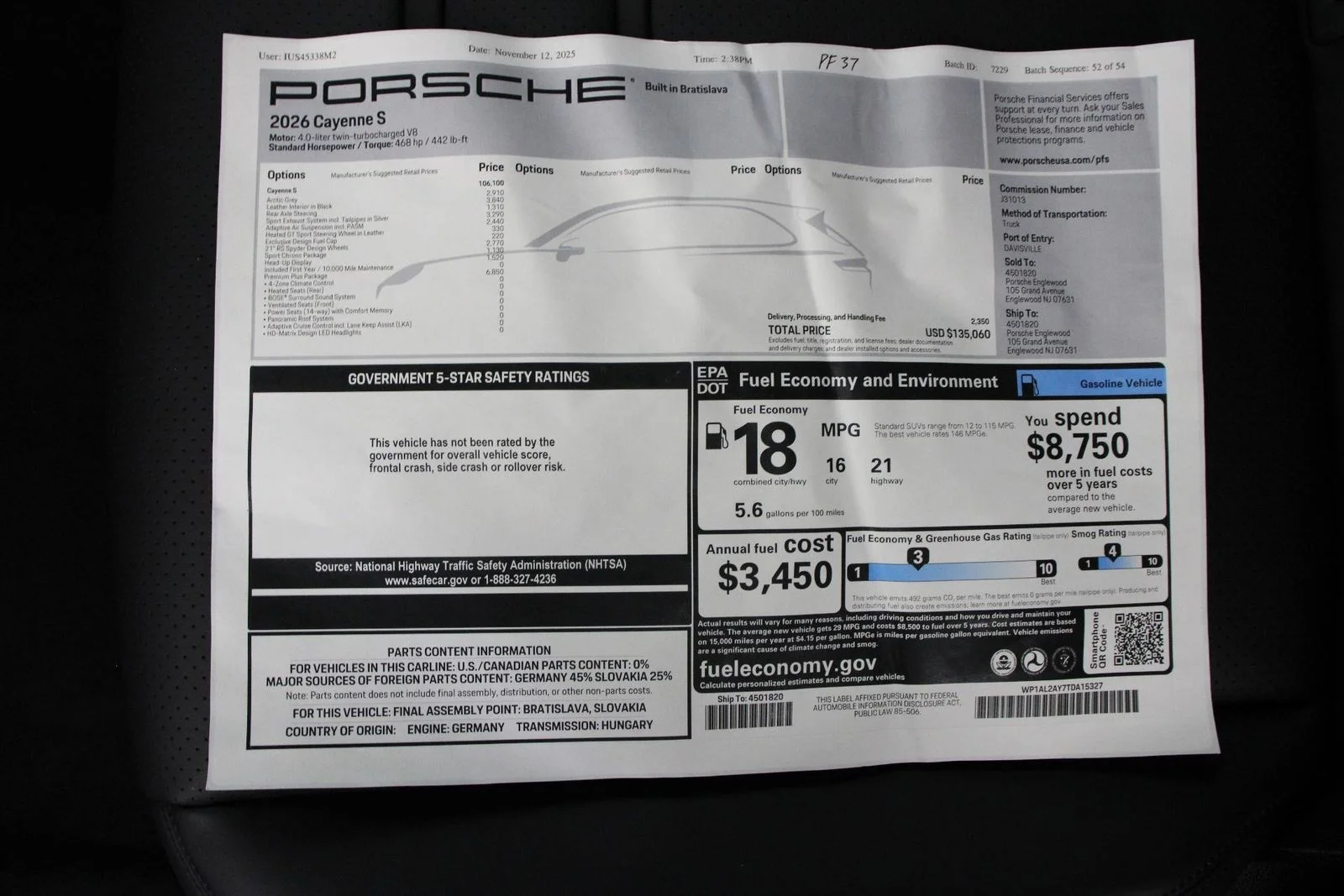 New 2026 Arctic Grey Porsche S image 25