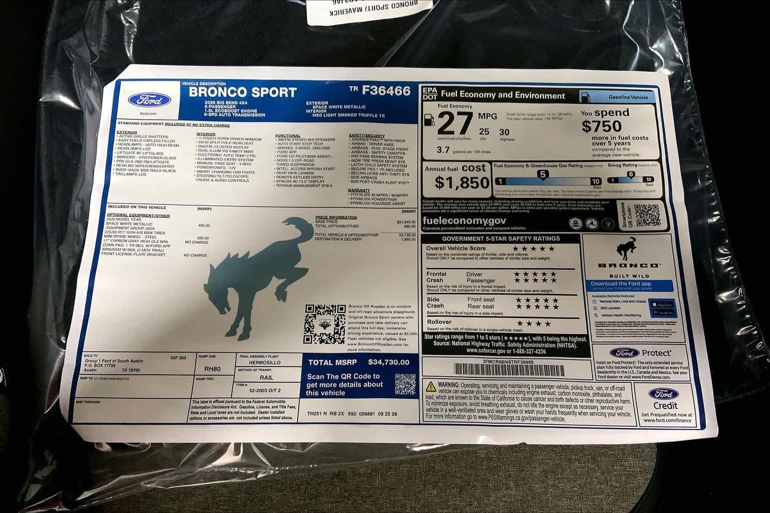 New 2026 Space White Metallic Ford Big Bend® image 21