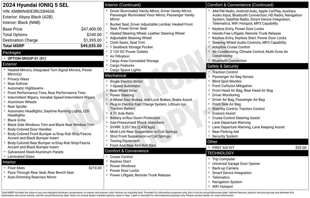 Used 2024 Black Hyundai SEL image 16