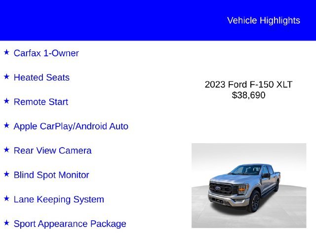 Used 2023 Iconic Silver Metallic Ford XLT image 2