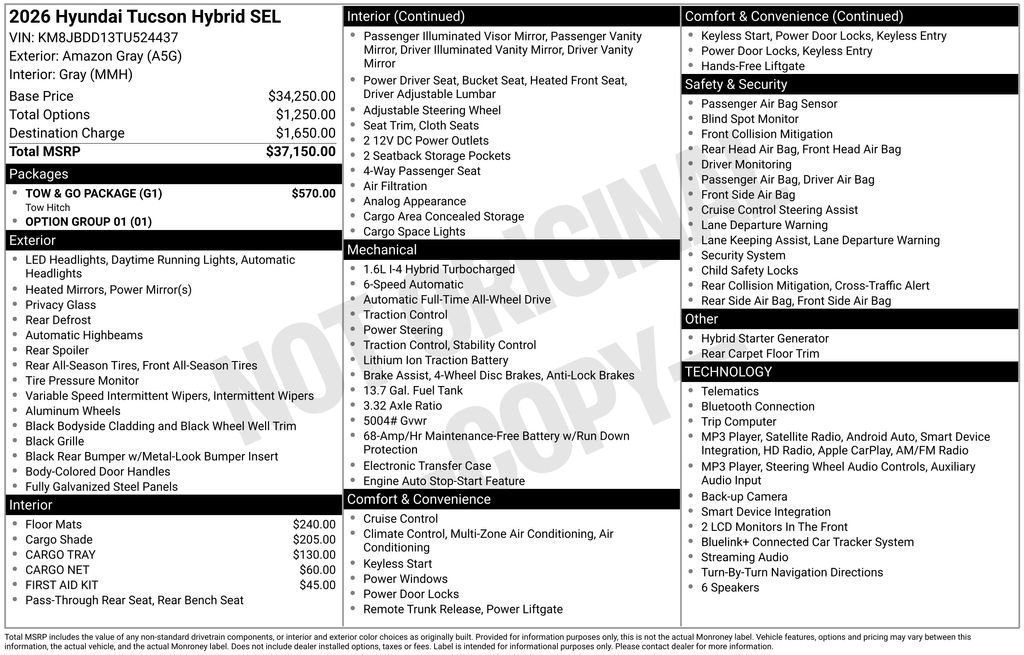 New 2026 Gray Hyundai SEL image 6