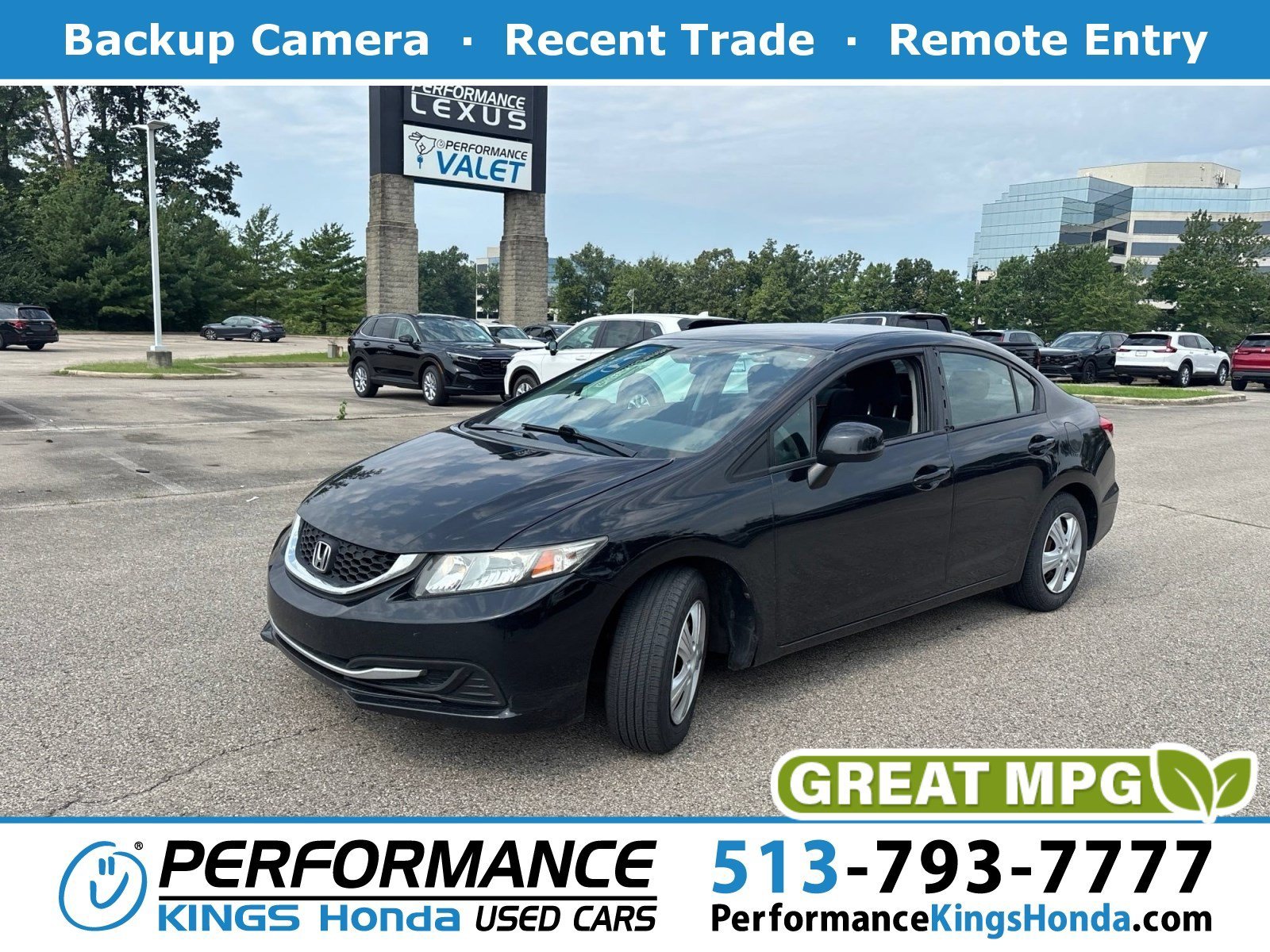 Used 2013 Crystal Black Pearl Honda LX image 1