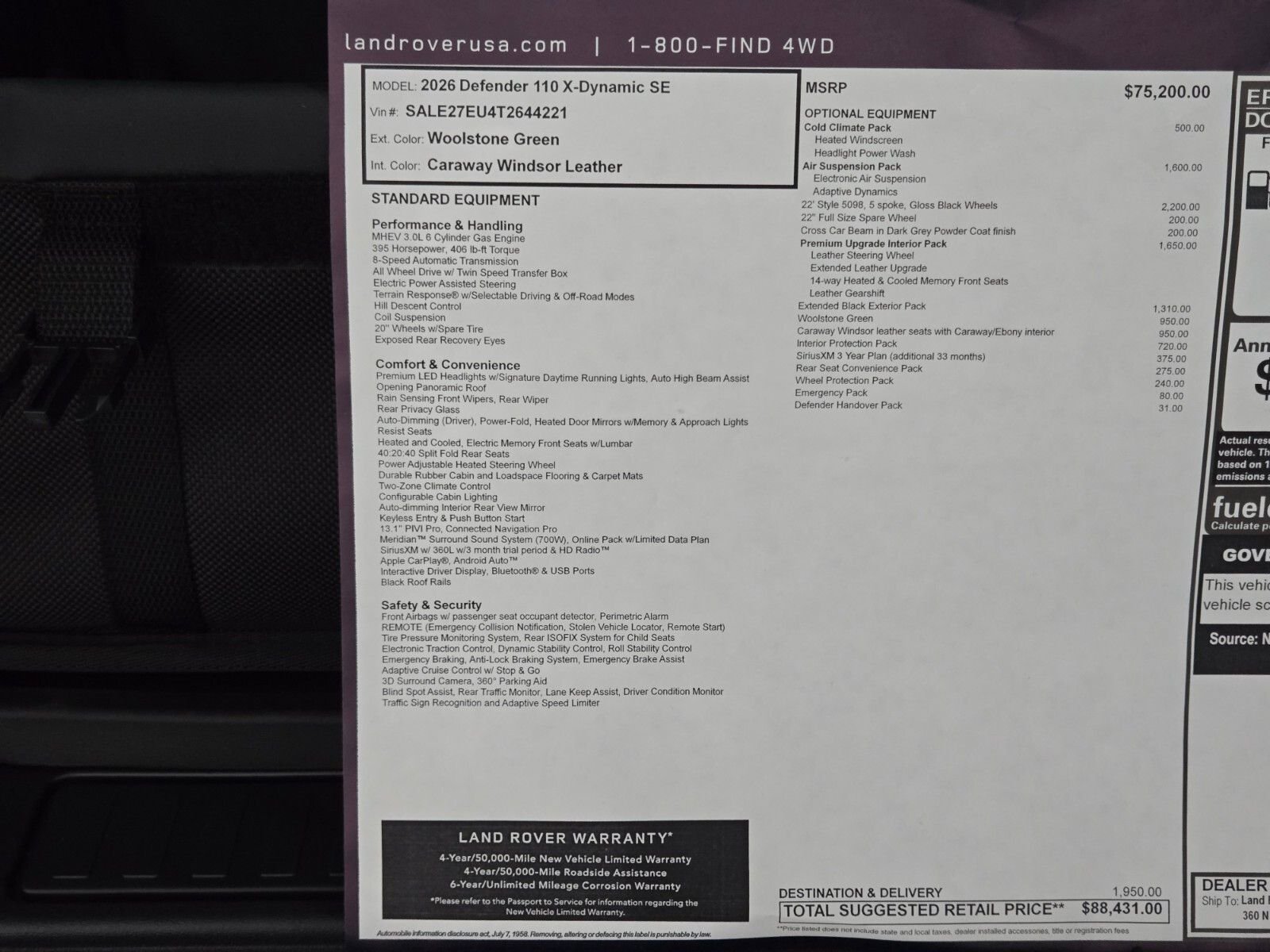 New 2026 Woolstone Green Land Rover X-Dynamic SE image 34